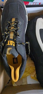 CAT Men's Invader Steel Toe Work Shoe P91275 Black Yellow Safety Work Footwear