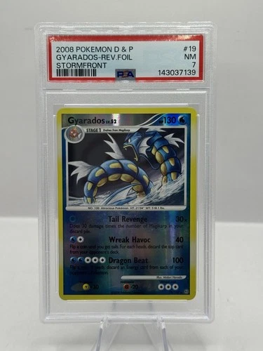 2008 Pokemon D & P #19 Gyarados Reverse Foil Stormfront PSA 7