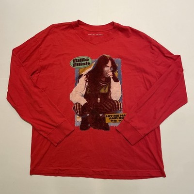 Billie Eilish Hit Me Hard and Soft Tour Red Graphic Print Long