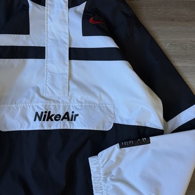 Nike Air Anorak Pullover Windbreaker Jacket White Black Men's Size