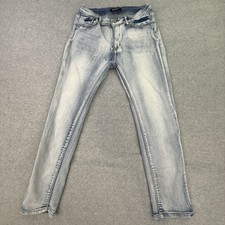 Bamboo Blue Jeans Girls Sz 15 28x24 Mid Rise Light Wash Stretchy Polyester Blend
