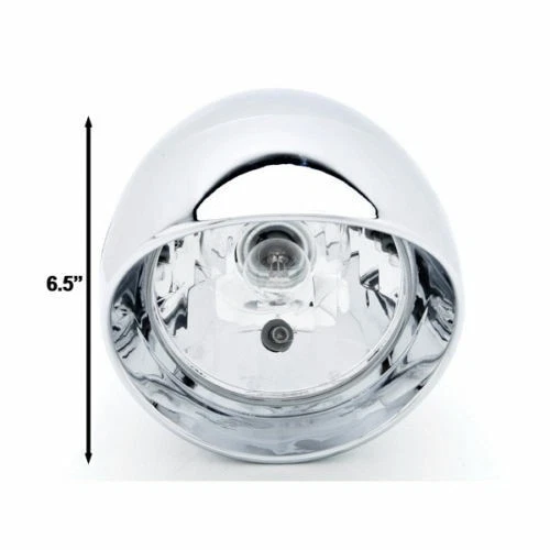 Universal Motor Headlight Lamp Light Chrome For Custom Cruiser Chopper Chrome - Image 3 of 4