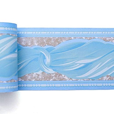 Wallpaper Border Peel and Stick Bow-Knot Wall Border for Kids Bedroom Blue