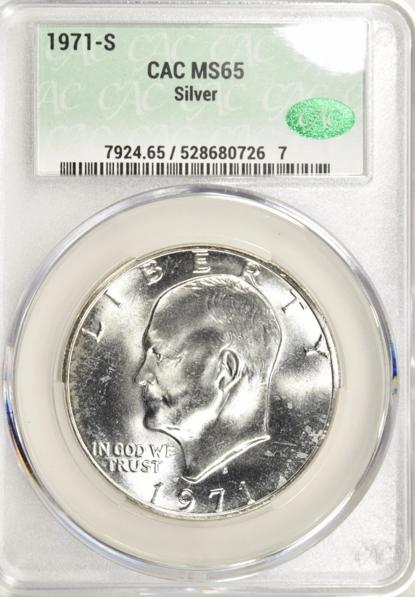Silver MS 65 Graded 1971 Eisenhower Dollars (1971-1978) for sale