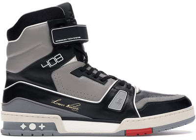Louis Vuitton LV Trainer Sneaker Boot Black High Top Advanced Tech UK 8 US 9 10