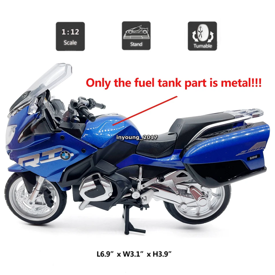 1:12 BMW R1250 RT Motorcycle Model Diecast Toy Car Toys for Boys Kids Gifts Blue - Image 2 of 4