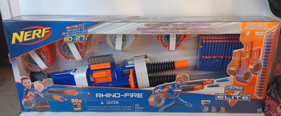 NERF N-strike Elite Blue Rhino Fire Blaster With 100 Darts for