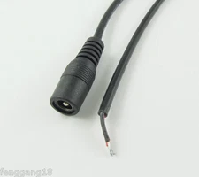 5x CCTV DC Power Plug Jack Connector 5.5x 2.1mm Female Socket w/ Cord Cable 25cm