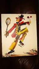  Morris Katz Original Oil Painting 20" x 24" Signed 1979 "Skating Clown?"