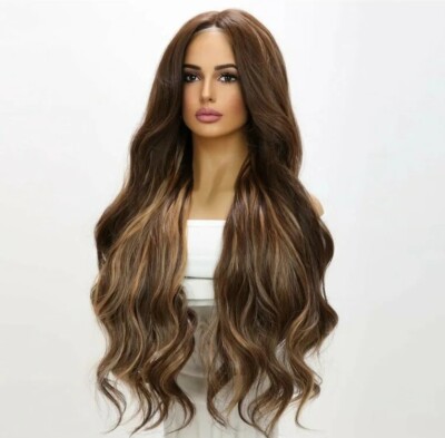 HD Lace Front Wig Honey Brown Balayage Long Layers Human  display picture 1