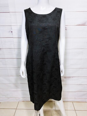 Jones Studio Womens Dress Size 14 Black Floral Lined Sleeveless Back Zip |  eBay