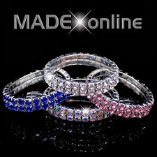 Child's Stretch Elasticated Bracelet, Kids Bling, Blue Pink AB Clear