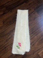 Vintage Scarf Betmar New York Cream With Rose Detail Soft