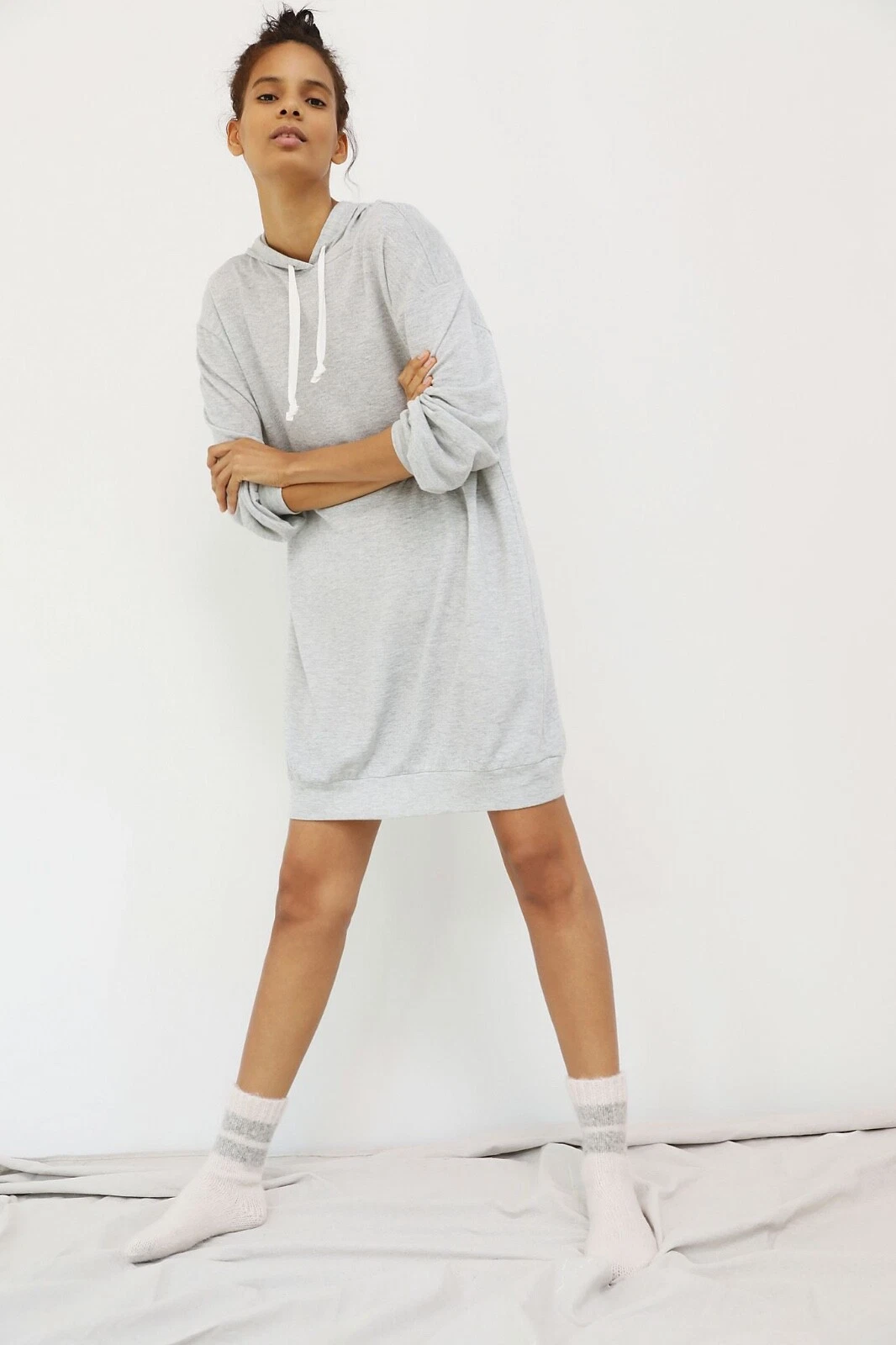 NWT Anthropologie Free People Adah Hoodie Sweater Taupe Dress Size S