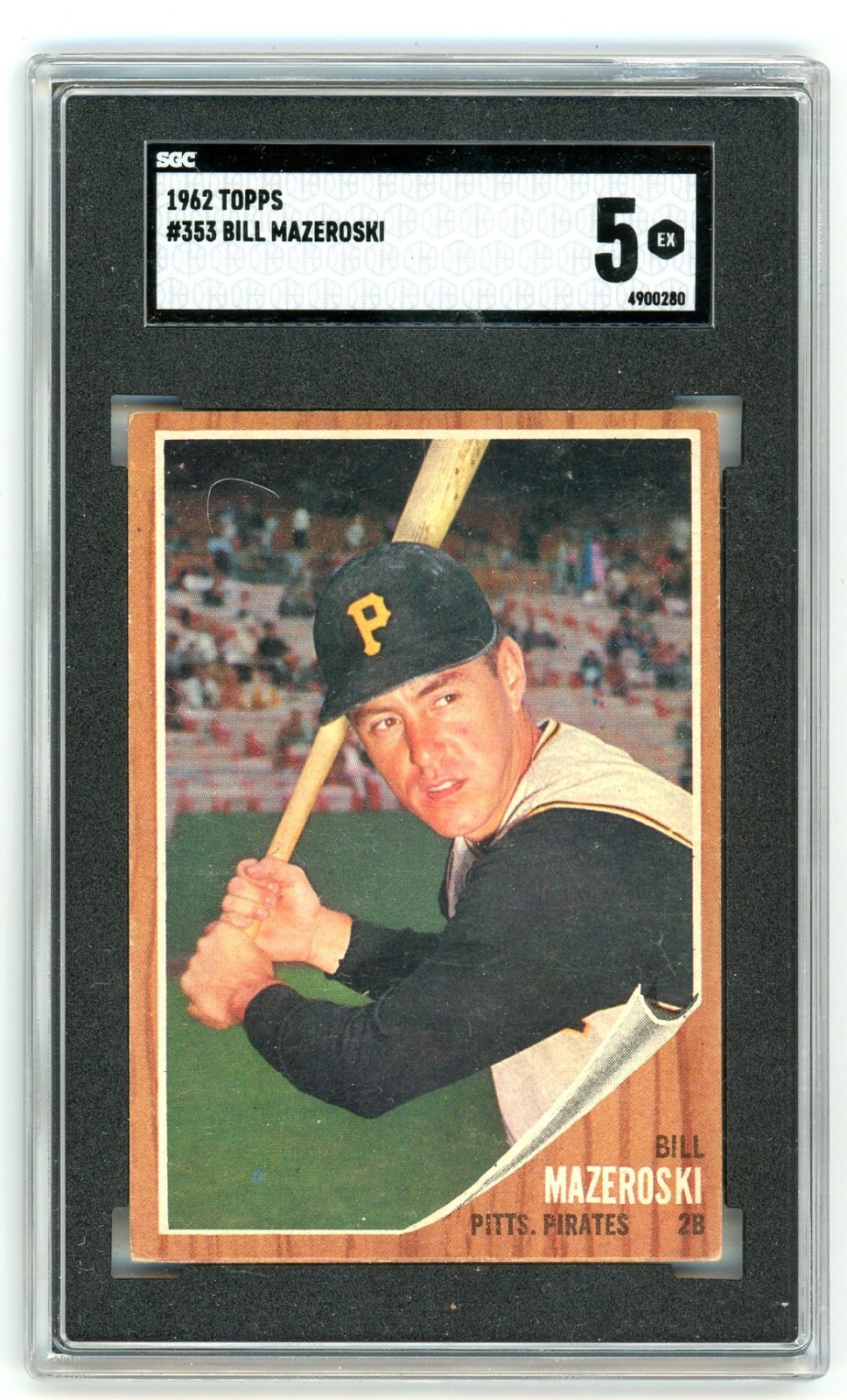 1962 Topps BILL MAZEROSKI Pirates #353 SGC 5 EX Condition!