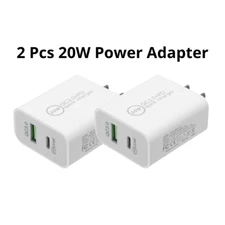 20W PD USB-C Fast Wall Charger Block Type-C Cable 3/6FT For Android iPad Macbook