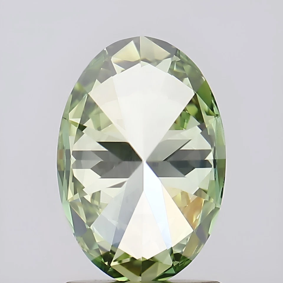 1.26ct Fancy Vivid Green IF/EX/EX Oval Lab-grown Loose Diamond IGI Certified - Image 3 of 4