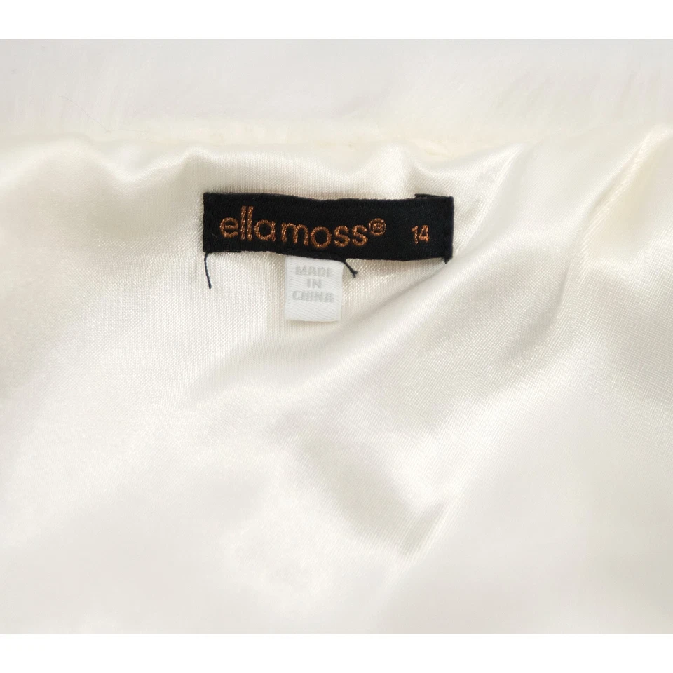 Ella Moss Cream Faux Fur Faux Leather Swing Vest 14 EUC - Image 3 of 4