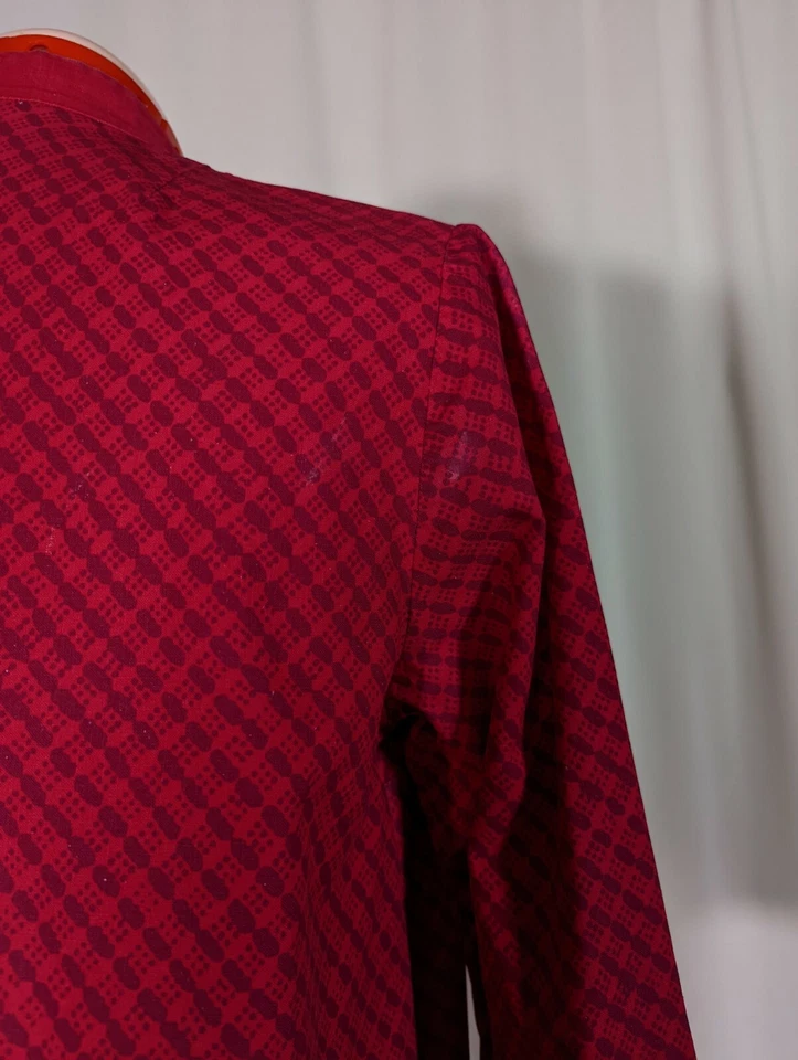 Marimekko Vintage Años 60 Op Art Vibrante Esmoquin Magenta Babero Caftán Túnica Vestido Mod Foto 3 de 4