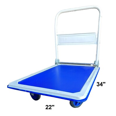 660LB weight Capacity Folding Platform push Utility Push Cart Dolly Rolling NEW