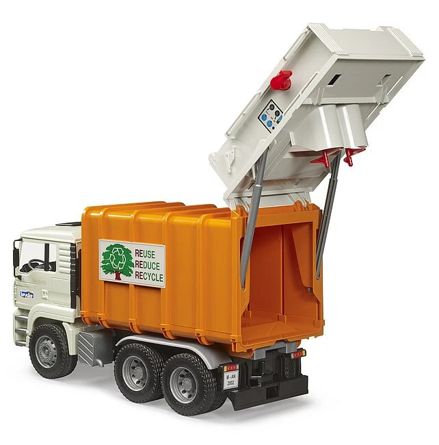 Bruder 02772 MAN TGA Rear Loading Garbage Truck New 2023 1:16 Made in Germany - Image 4 of 4