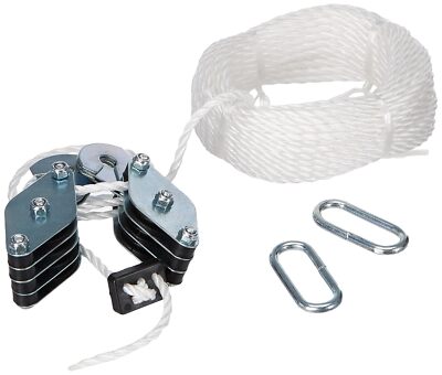 Mannesmann Seilzug Flaschenzug 20 Meter Nylonseil, Kap. 180 kg, M01305