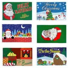 Christmas Flag 3x5ft Merry Christmas Tis the Season Feliz Navidad Seasonal Decor