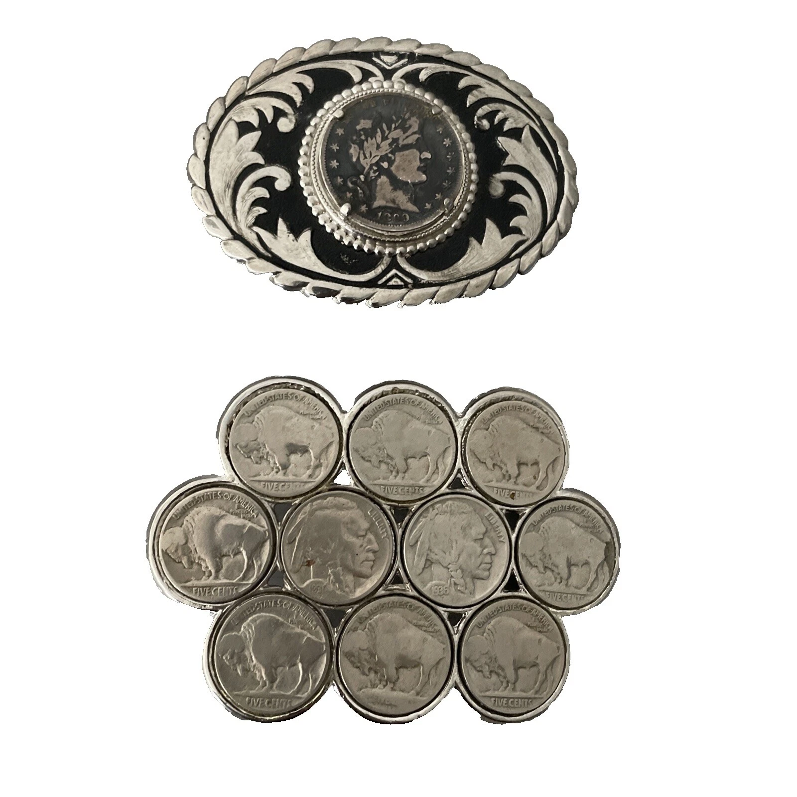 Coins & Money Silver Vintage Belt Buckles