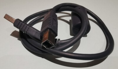 USB Druckerkabel schwarz 0,6 m mit integriertem Entstörer kostenloser Versand UK P/P