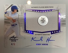 2019 Leaf Trinity Autographs Purple Kody Hoese Rookie Button Patch Auto /5