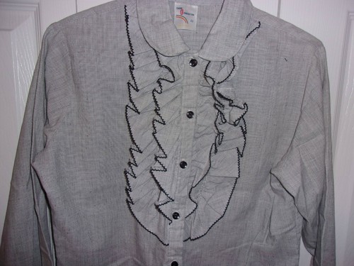 Vintage Damen Bluse von Third Generation in Gr. 11, schwarz-weiß, süß. - Bild 2 von 5