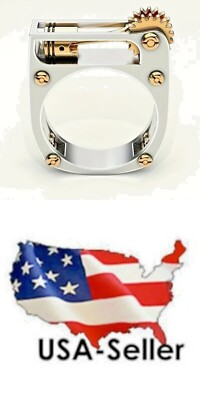 Biker, Hot Rodder, Gearhead, Gold Two Tone, Unique Piston Biker