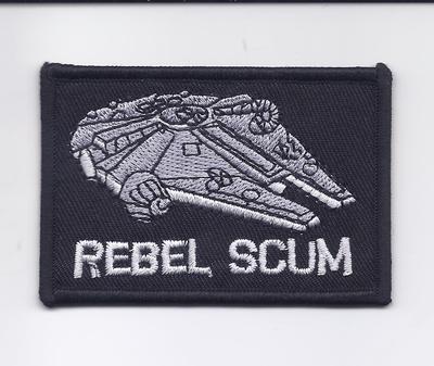 2 X 3'' Star Wars Patch REBEL SCUM Millennium Falcon Embroidered Iron On patches