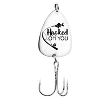 Hooked on You. Engraved Fishing Hooks Lure. Fishing gear for Fisherman in life.