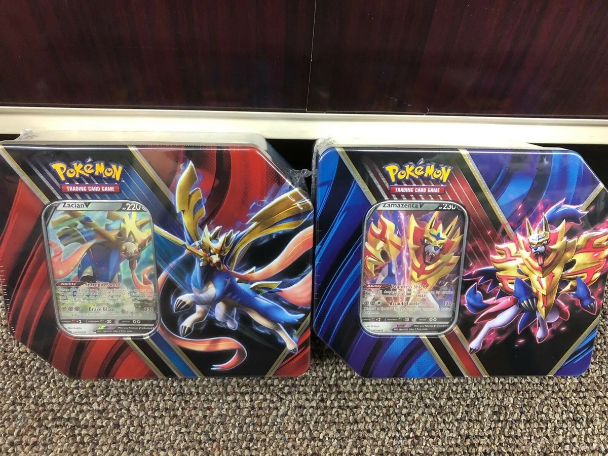 Pokemon TCG Set of 2 Legends of Galar ZACIAN V & ZAMAZENTA V Tins