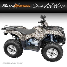 Camo ATV Wrap "Obliteration Snow" 3M Vinyl Graphic Kit for ATV 4 Wheeler