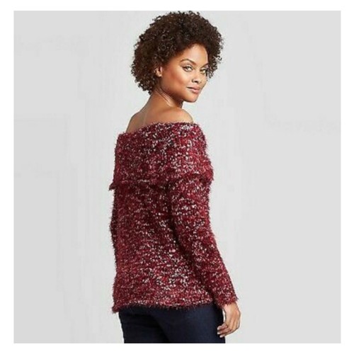 M) Off The Shoulder Eyelash Sweater | eBay