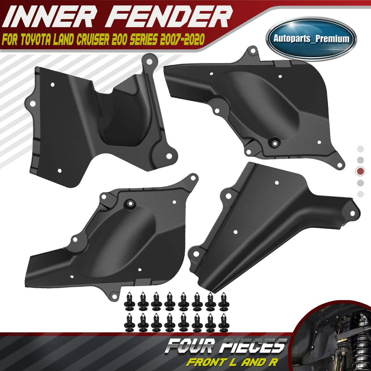 4PCS Fender Liners Seal Guard Splash Shield for Toyota Land