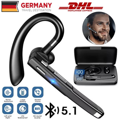 Wireless Bluetooth Kopfhörer Stereo Kabellos Headset Ohrhörer Mikrofon für Handy