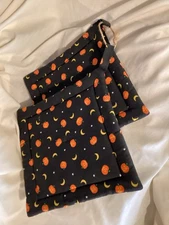 Fall Halloween Thanksgiving Pumpkin Quilted  Cotton Set Potholders 2) New