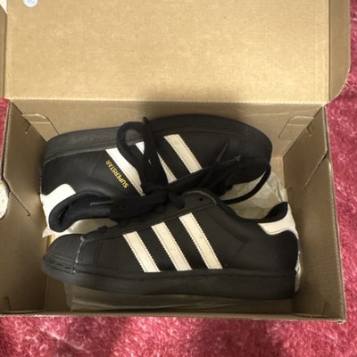 adidas Superstar J EF5396 Black White Striped Low Top Athletic Sneakers