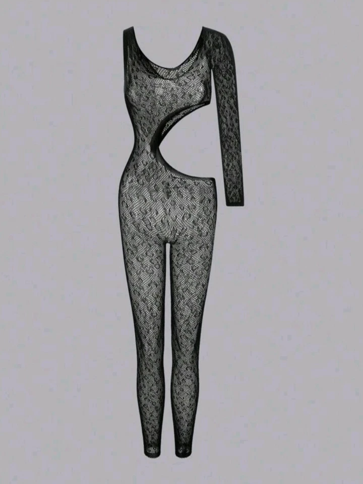 Bodystocking sexy See Through Bodycon lingerie presente de amor para esposa - Imagem 4 de 4