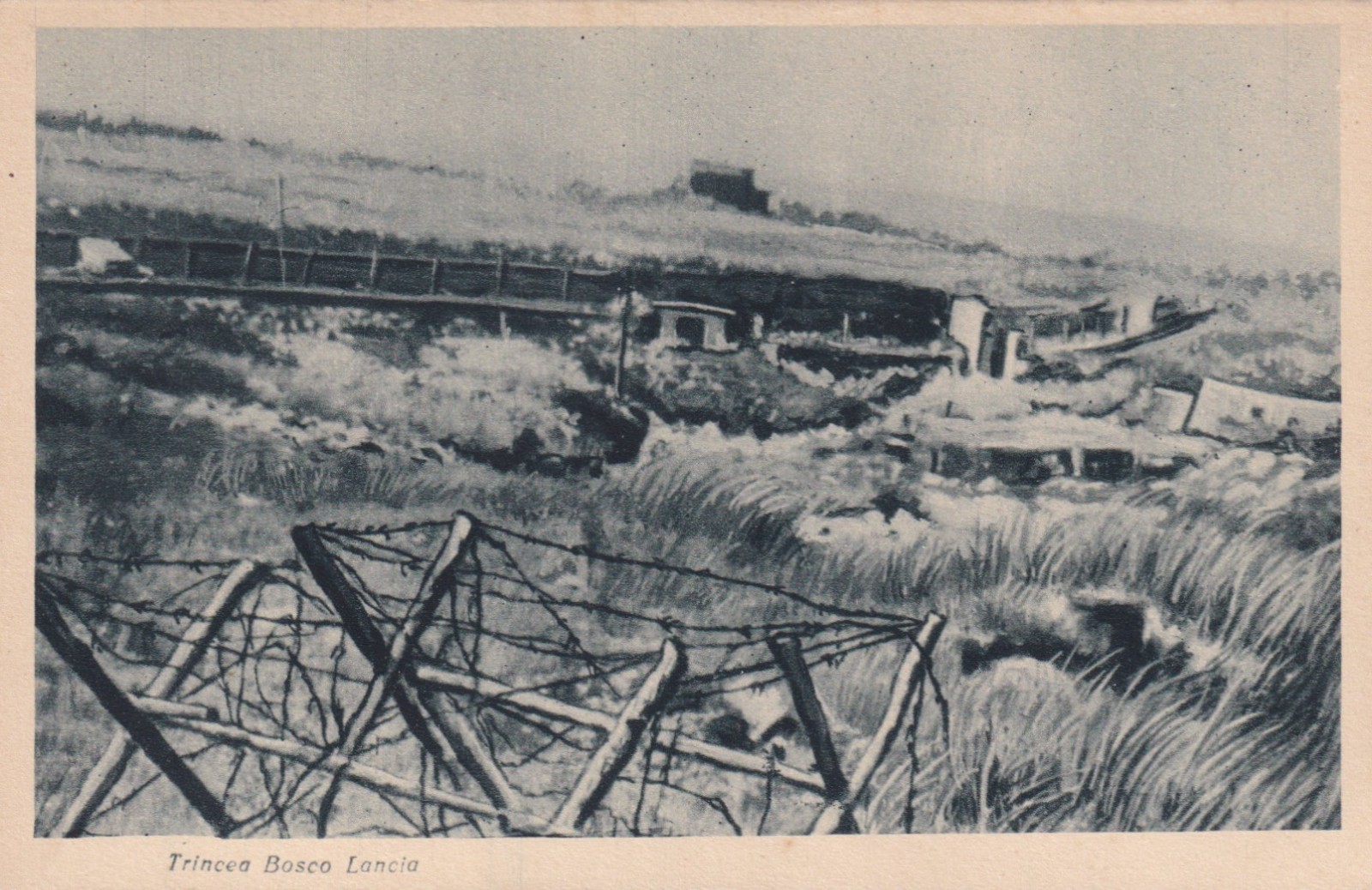 CARTOLINA MILITARE ,GORIZIA - TRINCEA BOSCO LANCIA - WW1 non viaggiata