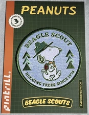 Pintrill X Peanuts Snoopy Beagle Scout Hugging Trees Since 1974 4" Patch NEW