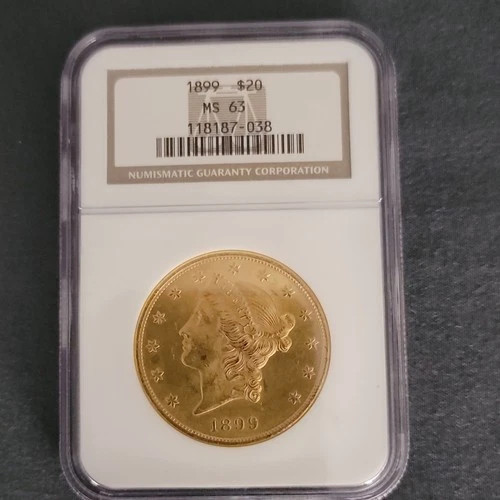 1899 $20 Liberty Head Double Eagle Gold Coin NGC MS63 Pre-1933
