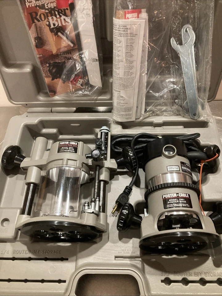 NOS Porter cable 693PK 1 1/2hp Router Kit w/fixed And Plunge Bases - Image 3 of 4