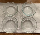 Pyrex 464 Custard Cups Scalloped Glass 10oz Fruit Dessert Bowls Set Of 4