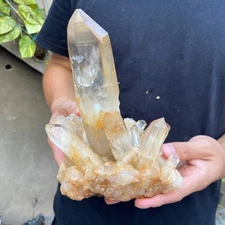 1650g Natural White Clear Quartz Crystal Cluster Rough Healing Specimen