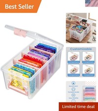 Semi Satchel Portable Craft Organizer with 3 Dividers - Clear Plastic Storage...