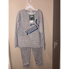 Puma Kids 2 Piece Sweatshirt and Joggers Tracksuit Set Grey PFA22V72-04651 Sz 6